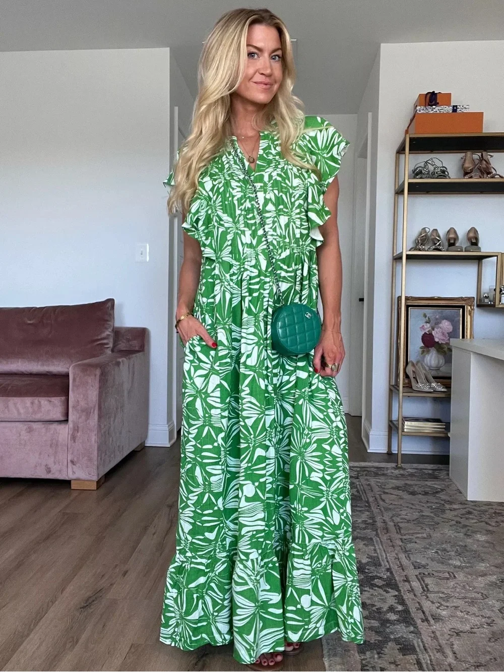 Anthropologie Maeve Cassandra Maxi Dress, size M/L.